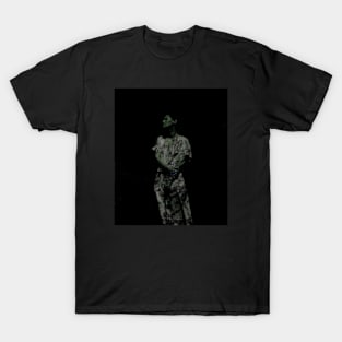 Lonely girl standing in the darkness. Dark and beautiful. T-Shirt